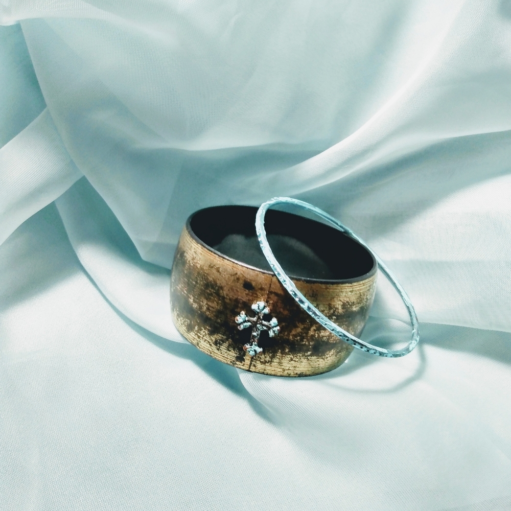 Turquoise Cross Bangle Bracelet Set - image 6